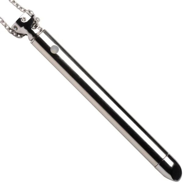 Charmed 7X Rechargeable Stainless Steel Vibrating Necklace - Silver