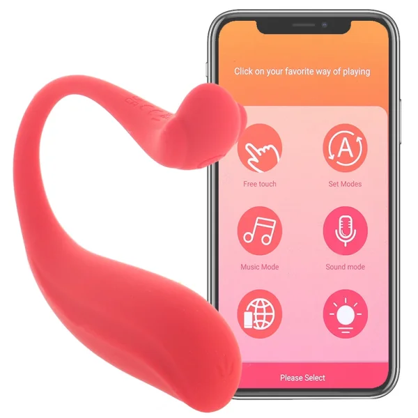 SVAKOM PHOENIX NEO 2 Interactive App Controlled Silicone Waterproof Rechargeable Bullet Vibrator - Red