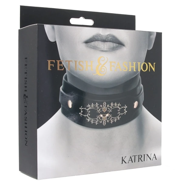 Fetish & Fashion Katrina Collar By NS Novelties - Black & Gold