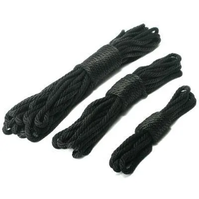 Premium Black Nylon Bondage Rope 25 Feet