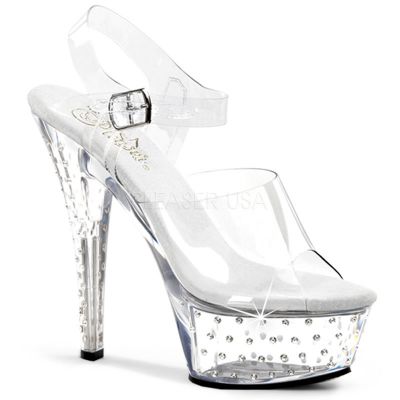 STARDUST 608 6 Rhinestone Studded Ankle Strap P F Sandal