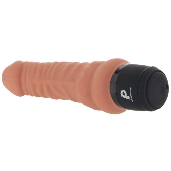 Powercocks Realistic Silicone Waterproof Rechargeable 6" Vibrator - Caramel