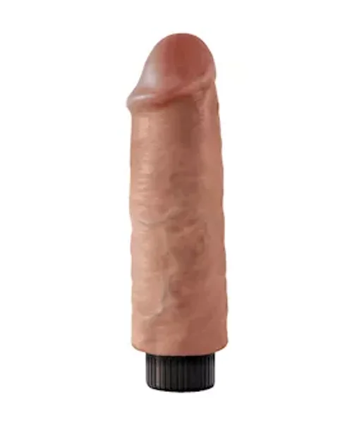 King Cock 6 Inch Vibrating Cock - Tan - 6 Inch — image 9 of 12
