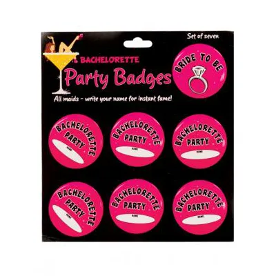 Bachelorette party badges pack of 7