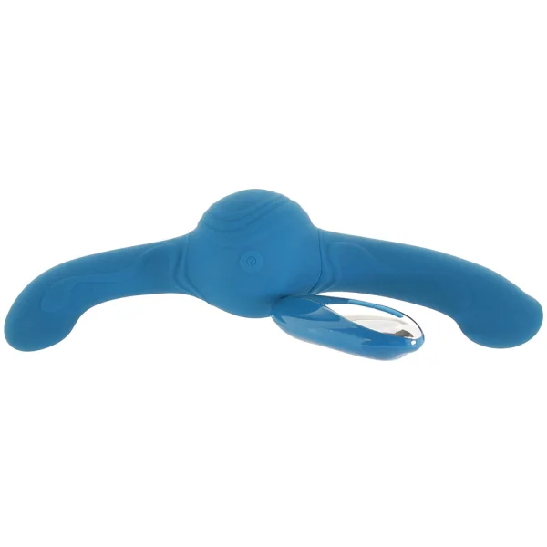 Revolution Tsunami Shaking Thrusting Silicone Dual Stimulator With Remote By NS Novelties - Teal
