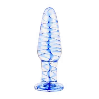 Lucent Tall Swirl Glass Butt Plug