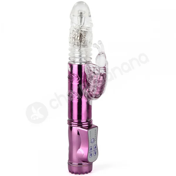 Cherry Banana Butterfly Lover Thrusting 42 Function Purple Vibrator