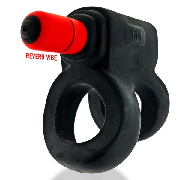 Cock Rings:  Hunkyjunk Revhammer Cock & Shaft Ring With Bullet Vibrator Tar Ice