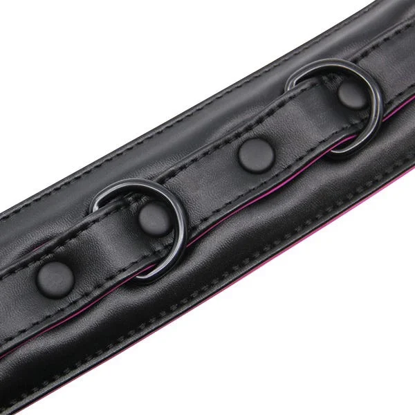 Love In Leather Faux-Leather Padded Collar and Lead Set