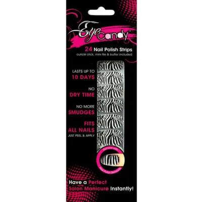 Zebra Nail Foil White black
