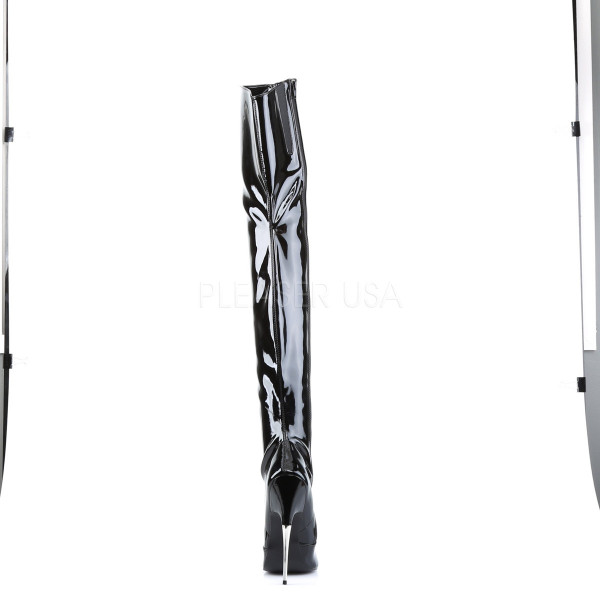 SCREAM-3010 - 6" Metal Heel Thigh Hi Blk Boots — image 4 of 4