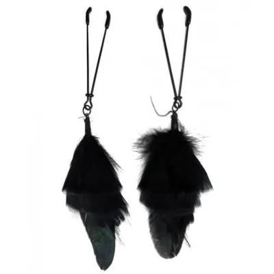Black Feather Black Tweezer Nipple Clamps