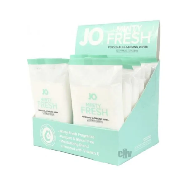 JO Wipes Minty Fresh 12 Pack 12 Display