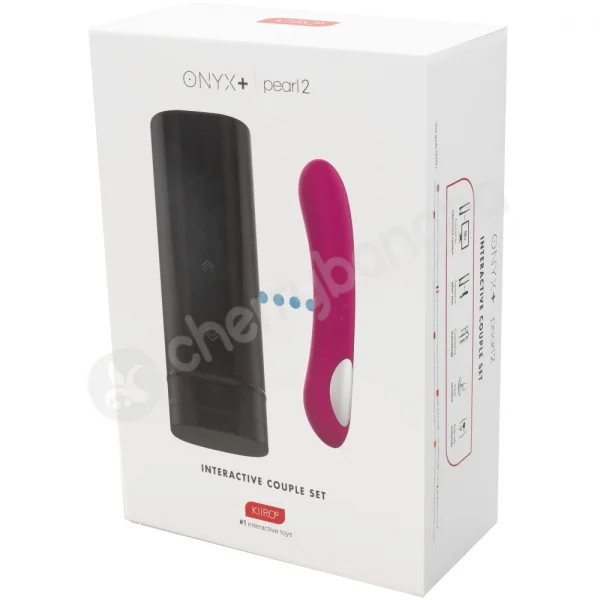 Kiiroo Onyx+ Interactive Masturbator & Purple Pearl 2 Vibrator Couples Set