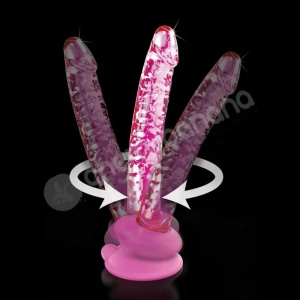 Icicles #86 Pink Glass Dong With Suction Cup Base