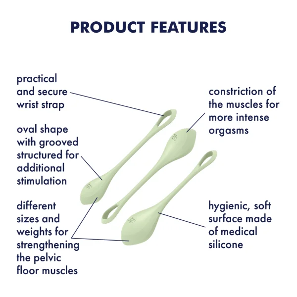 Satisfyer Yoni Power Balls 2 Green 3 Pc Set