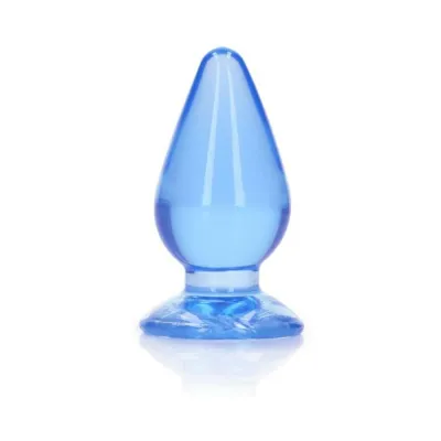 Butt Plugs Realrock Crystal Clear 3 5 In Anal Plug Blue