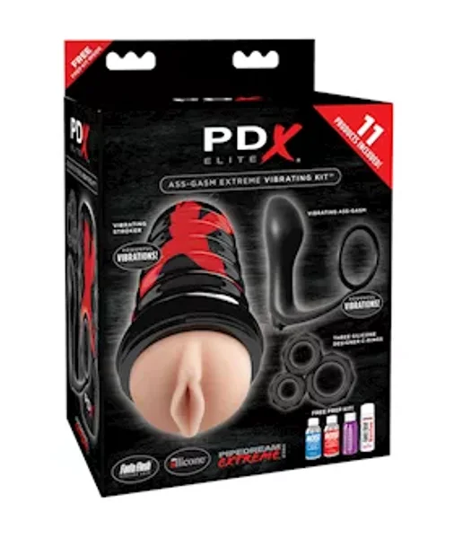 Pdx Elite- Ass-gasm Vibrating Kit - Black — image 14 of 14