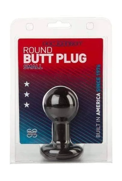 Round Butt Plug Small - Black