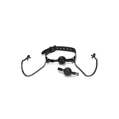 Diamond Collection Ball Gag And Nipple Clips Black O s