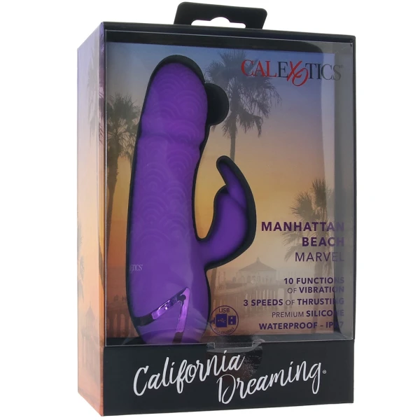 California Dreaming Manhattan Beach Marvel Thrusting Dual Stimulation Vibrator By CalExotics