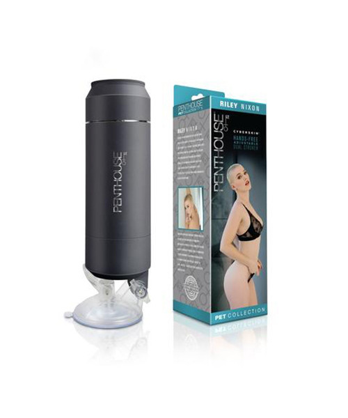Penthouse Pet CyberSkin Hands-Free Adjustable Dual Stroker, Riley Nixon
