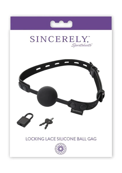 Sincerely Lace Silicone Locking Ball Gag by Sportsheets