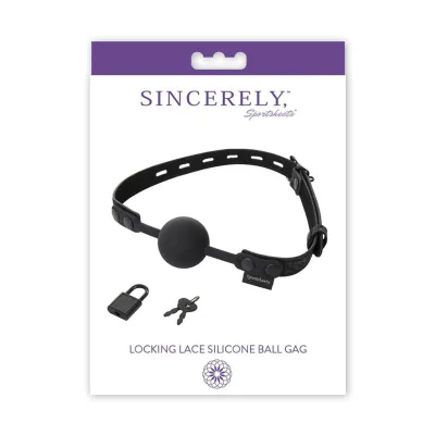 Sincerely Lace Silicone Locking Ball Gag by Sportsheets