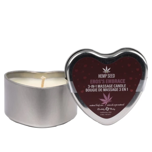 Hemp Seed - 3-In-1 Massage Heart Candles - Ero's Embrace