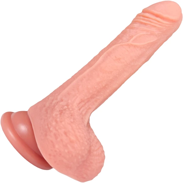 The Champ 5.5 Inch Silicone Realistic Posable Dildo With Balls & Suction Cup Base By Fukena - Vanilla
