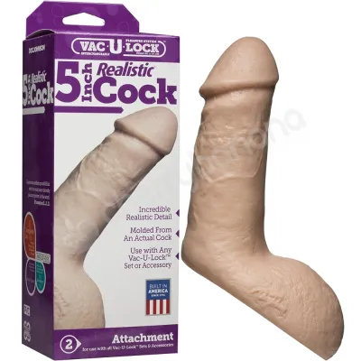 Doc Johnson Vac U Lock 5 Realistic Cock Dildo Attachment