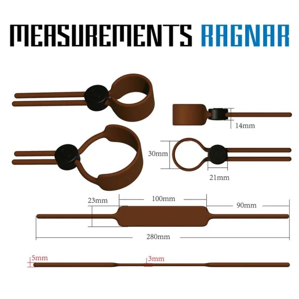 Velv'Or Rooster Ragnar Adjustable Lasso String Cock Ring - BROWN — image 8 of 11