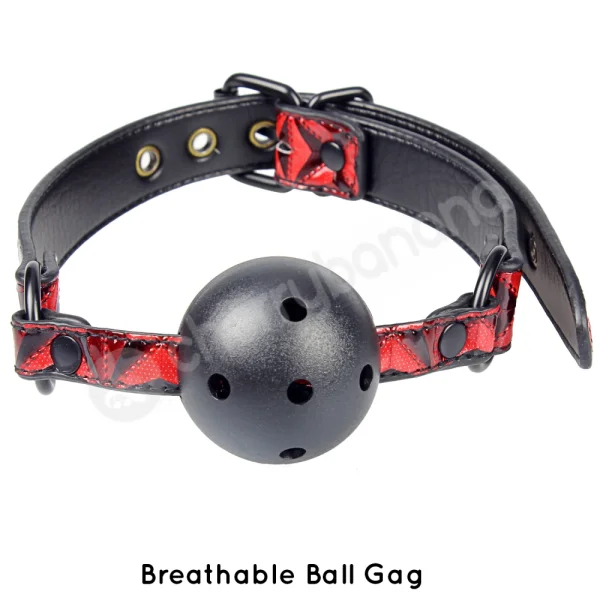 Cherry Banana Thrill Red Faux Leather 7 Piece Bondage Kit