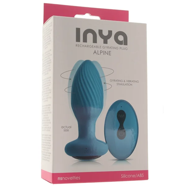 Inya Alpine Rechargeable Silicone Anal Plug With Remote - Teal