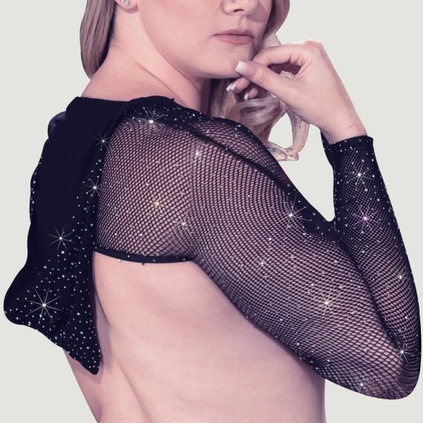 CalExotics Radiance Hooded Shoulder Shrug with Rhinestones