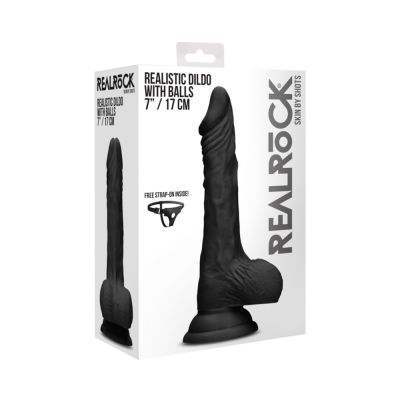 Realrock 7 17 Cm Realistic Dildo With Balls Black