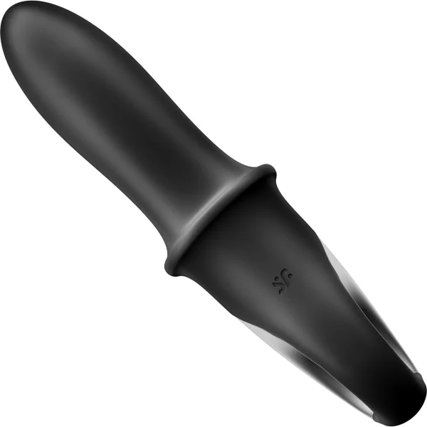 Satisfyer Hot Passion App Enabled Rechargeable Warming 12-Function Vibrating Anal Probe - Black