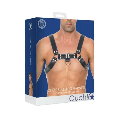 Ouch Chest Bulldog Harness L xl Blue