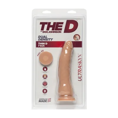 The D Thin D Dildo Tan 7 Inch