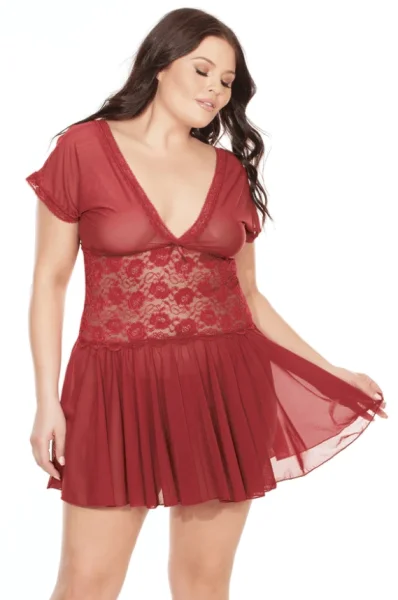 Plus Size Romantic Merlot Chemise — image 4 of 6