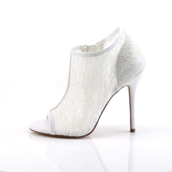 5 inches Heel, Open Toe Bootie W/ Lace Overlay — image 7 of 8