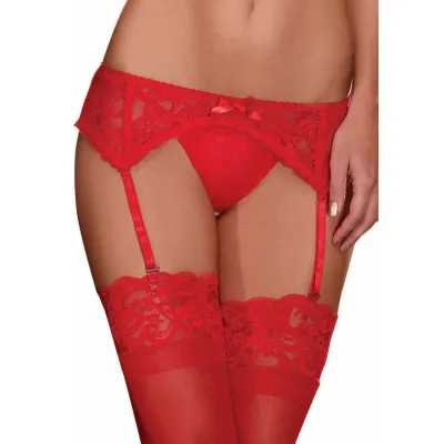 Stretch Lace Garter Belt with Scalloped Hem