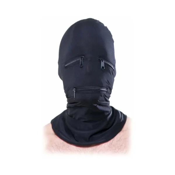 Fetish Fantasy Black Zipper Face Hood O/S