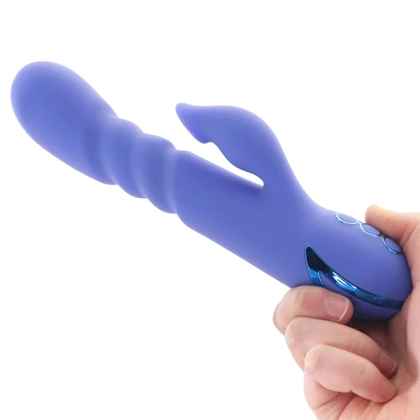California Dreaming L.A. Love Thrusting Rabbit Style Silicone Rechargeable Vibrator by CalExotics