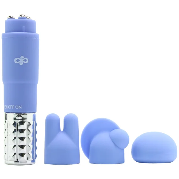 Rose Revitalize Vibrating Bullet Massage Kit With 3 Silicone Attachments By Blush - Periwinkle