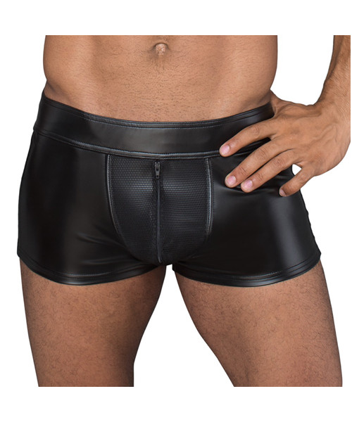 Wetlook Shorts With Zips - Small