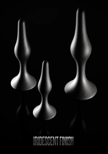 Anal Adventures Matrix Genesis 3-Piece Silicone Butt Plug Kit By Blush - Stellar Silver
