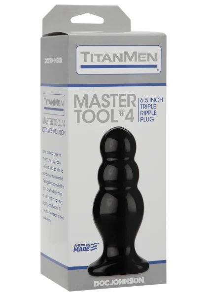Doc Johnson Titanmen Tool 'Master #4' Triple Ripple Butt Plug