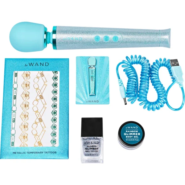 Le Wand 'All that Glimmers' Small Wand Vibrator - Blue
