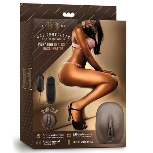 Hot Chocolate Erin the Enchantress Black Vibrating Realistic Vagina Masturbator by Blush Novelties — image 5 of 5